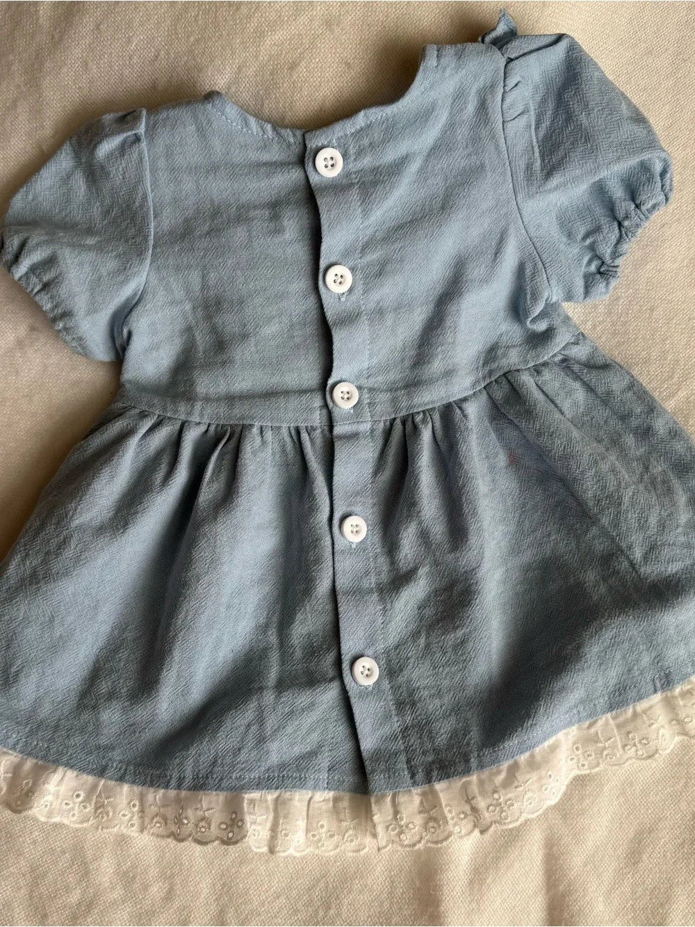 Light Blue Baby Dress with Matching Bonnet